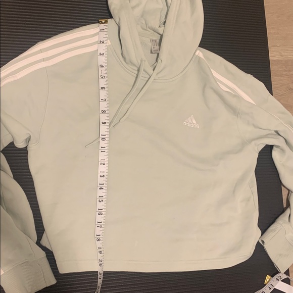 Adidas Mint Green Hoodie with classic white stripes - Picture 8 of 8